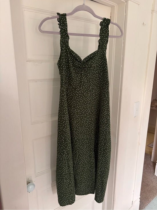 RIHOAS Dresses & Skirts - Rihoas Green Polka Dot Midi Dress